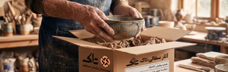آمادهسازی سفارشات عمده کارگاه سفالگری
